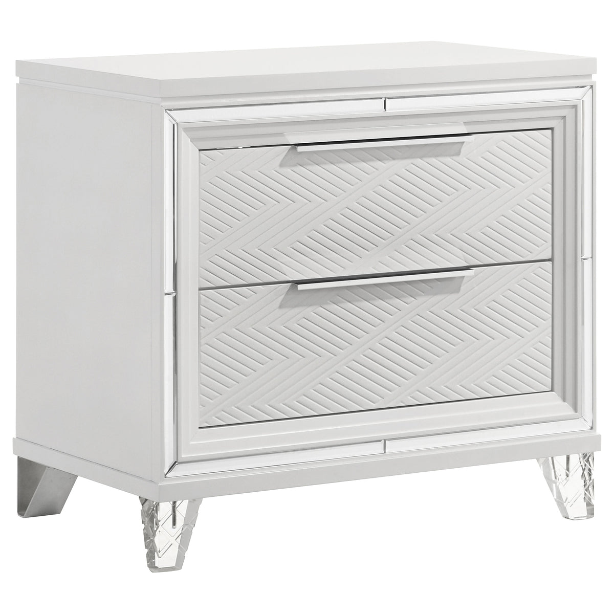 Best Furniture Outlet - Coaster - Marmore 2-drawer Nightstand Bedside Table White - 224962