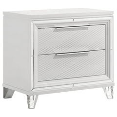 Best Furniture Outlet - Coaster - Marmore 2-drawer Nightstand Bedside Table White - 224962