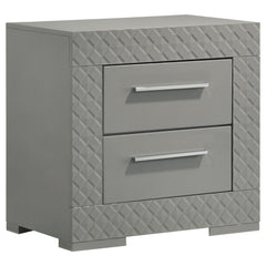 Best Furniture Outlet - Coaster - Ives 2-drawer Nightstand Bedside Table Grey High Gloss - 224972
