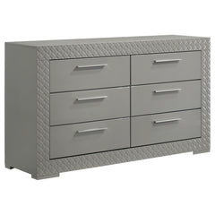 Best Furniture Outlet - Coaster - Ives 6-drawer Dresser Cabinet Grey High Gloss - 224973