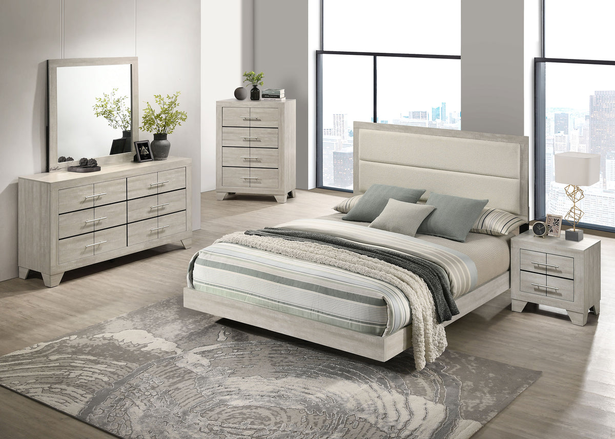 Best Furniture Outlet - Coaster - Trenton 5-piece Eastern King Bedroom Set Rustic Cream - 225061KE-S5