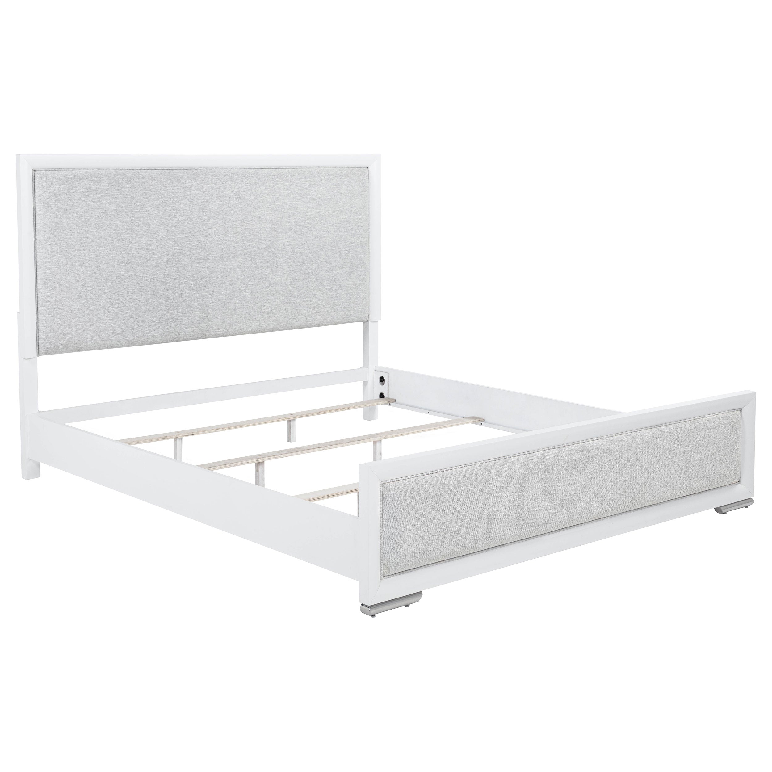 Best Furniture Outlet - Coaster - Gracemont 57-inch Eastern King Panel Bed Grey and White - 225071KE