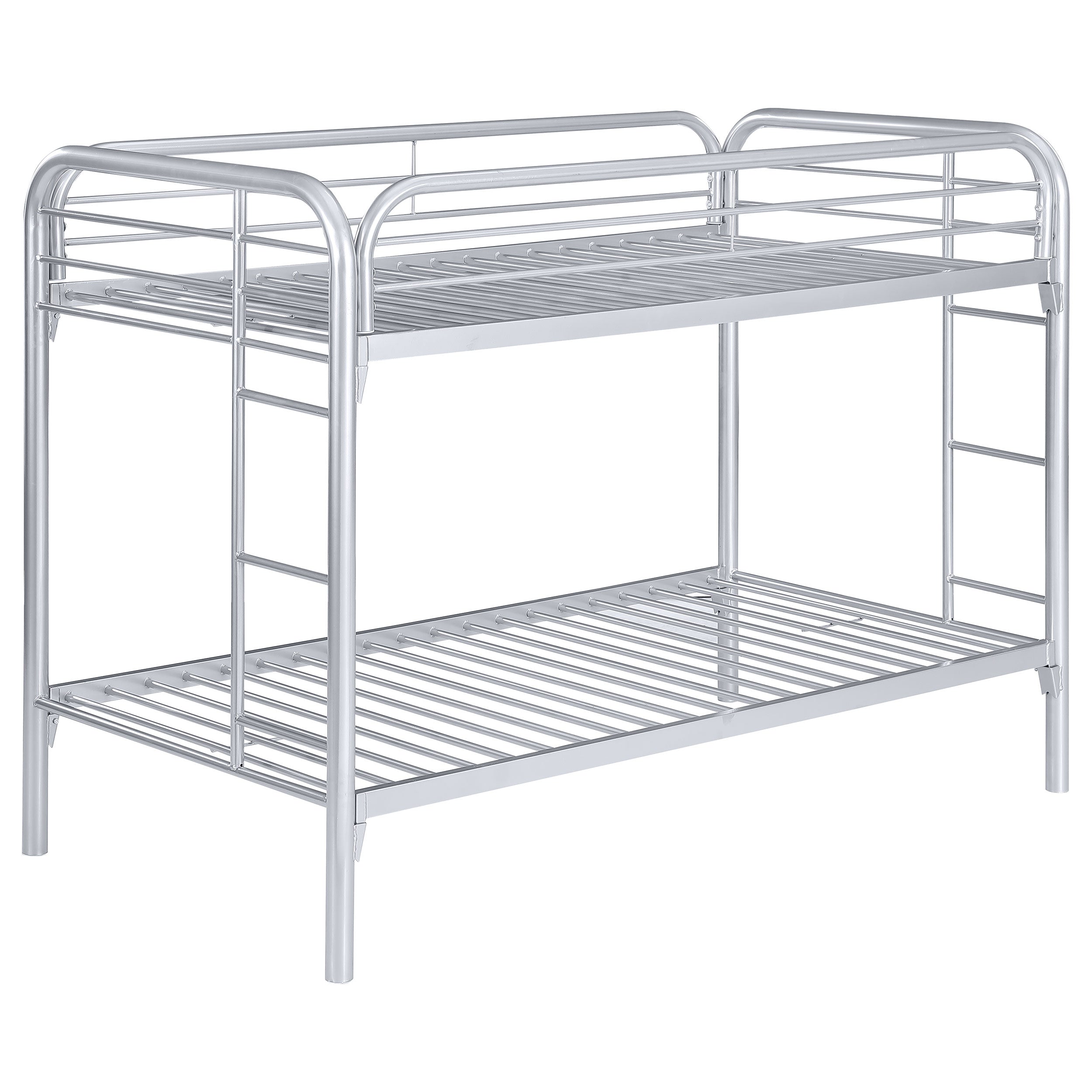 Best Furniture Outlet - Coaster - Morgan Metal Twin Over Twin Bunk Bed Silver - 2256V