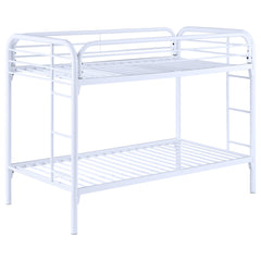 Best Furniture Outlet - Coaster - Morgan Metal Twin Over Twin Bunk Bed White - 2256W