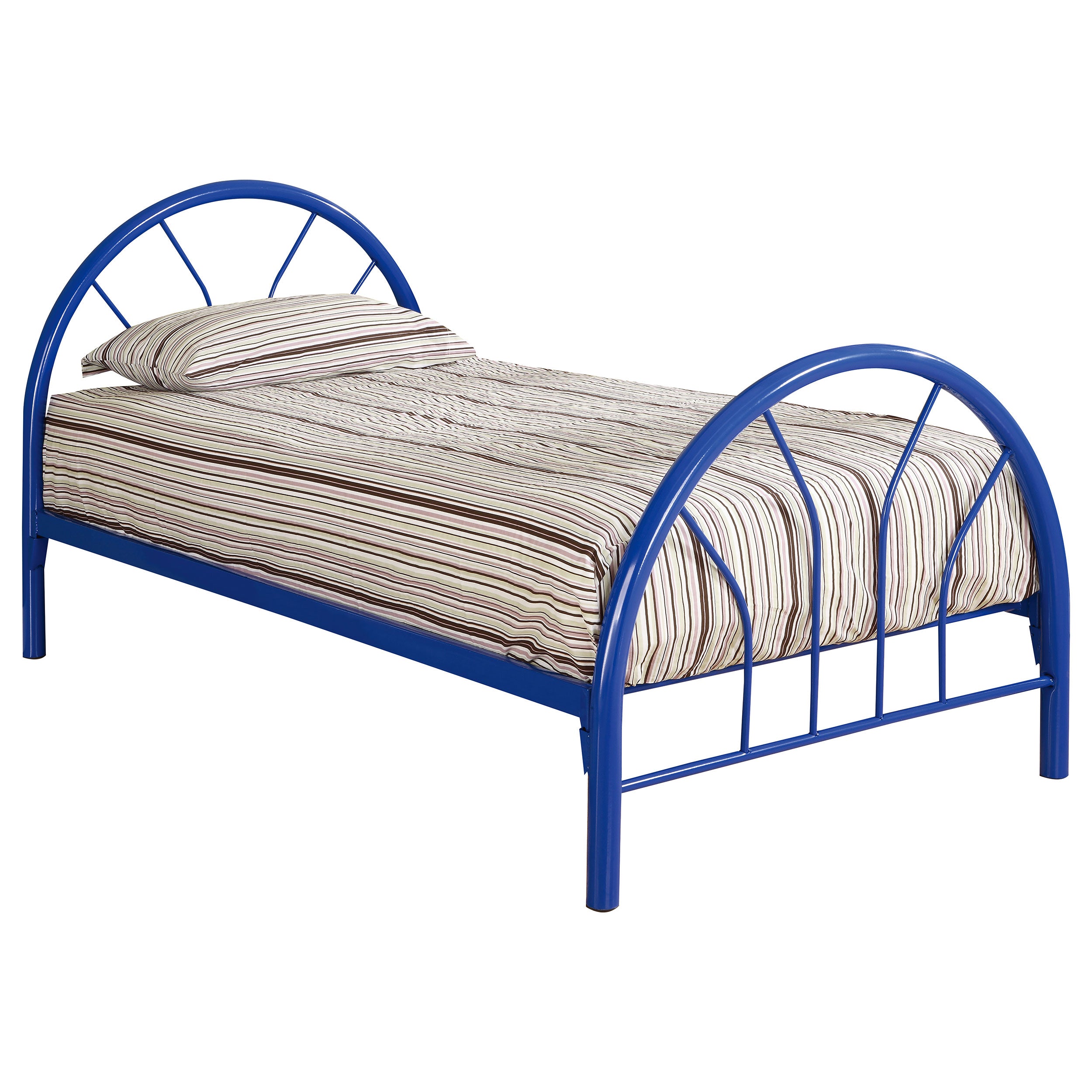 Best Furniture Outlet - Coaster - Marjorie Metal Twin Open Frame Bed Blue - 2389N
