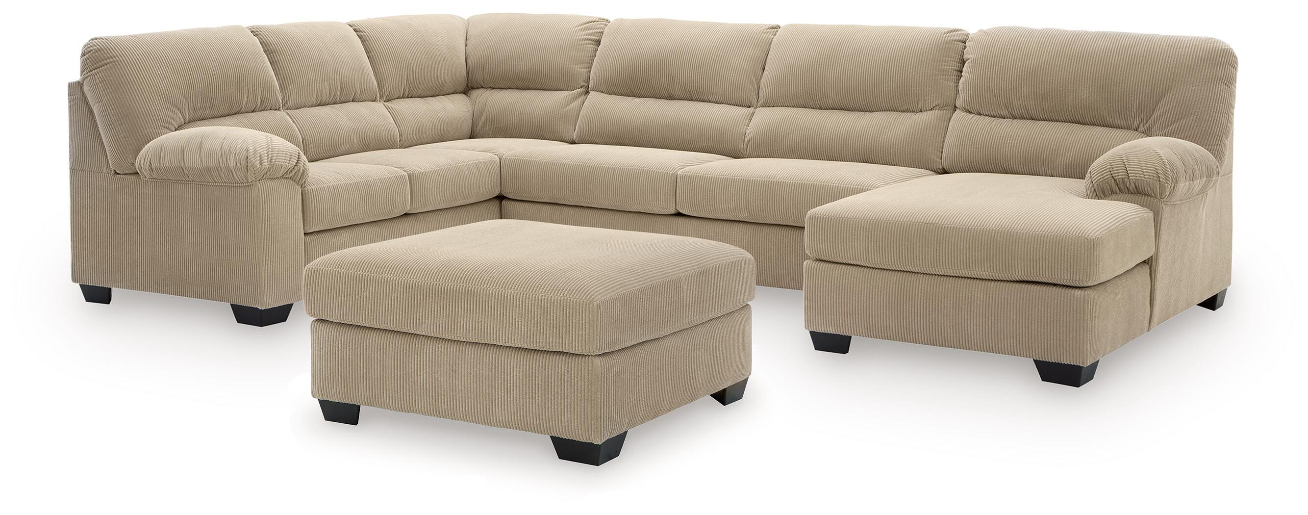 Best Furniture Outlet - Ashley Furniture - SimpleJoy 3-Piece Sectional and Ottoman - 3-Piece Sectional and Ottoman - 24203U3