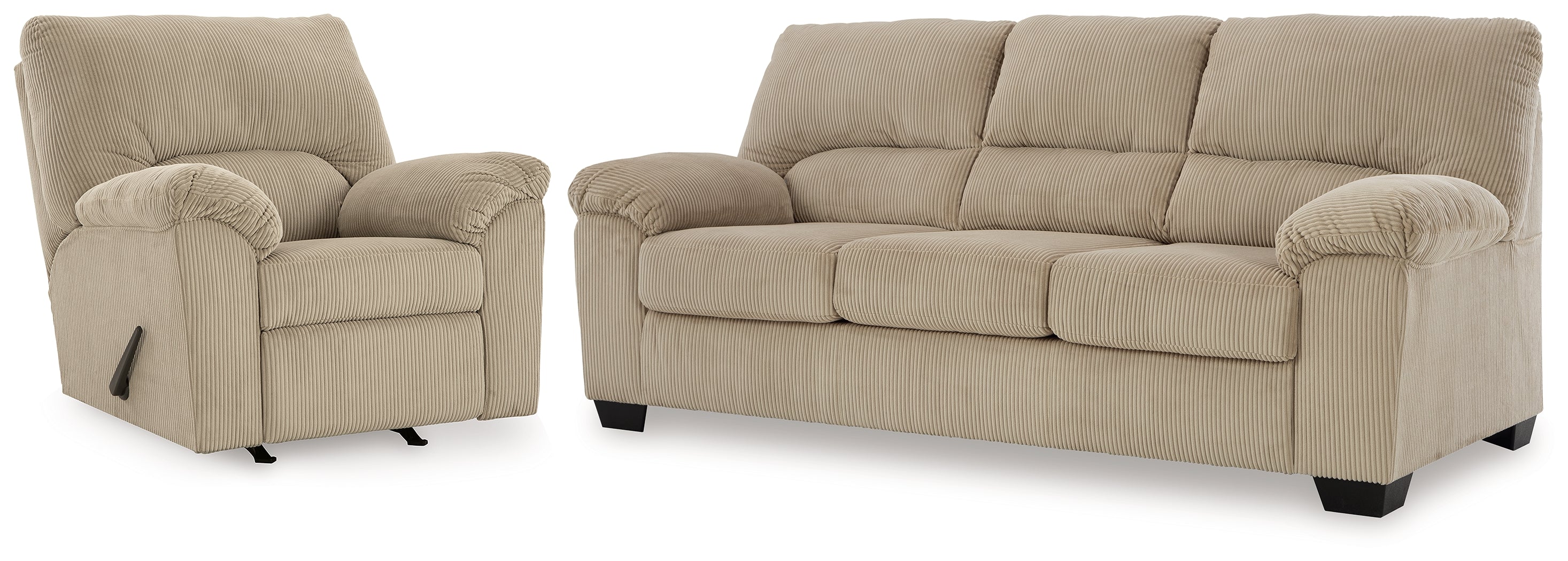 Best Furniture Outlet - Ashley Furniture - SimpleJoy Sofa and Recliner - Sofa and Recliner - 24203U2