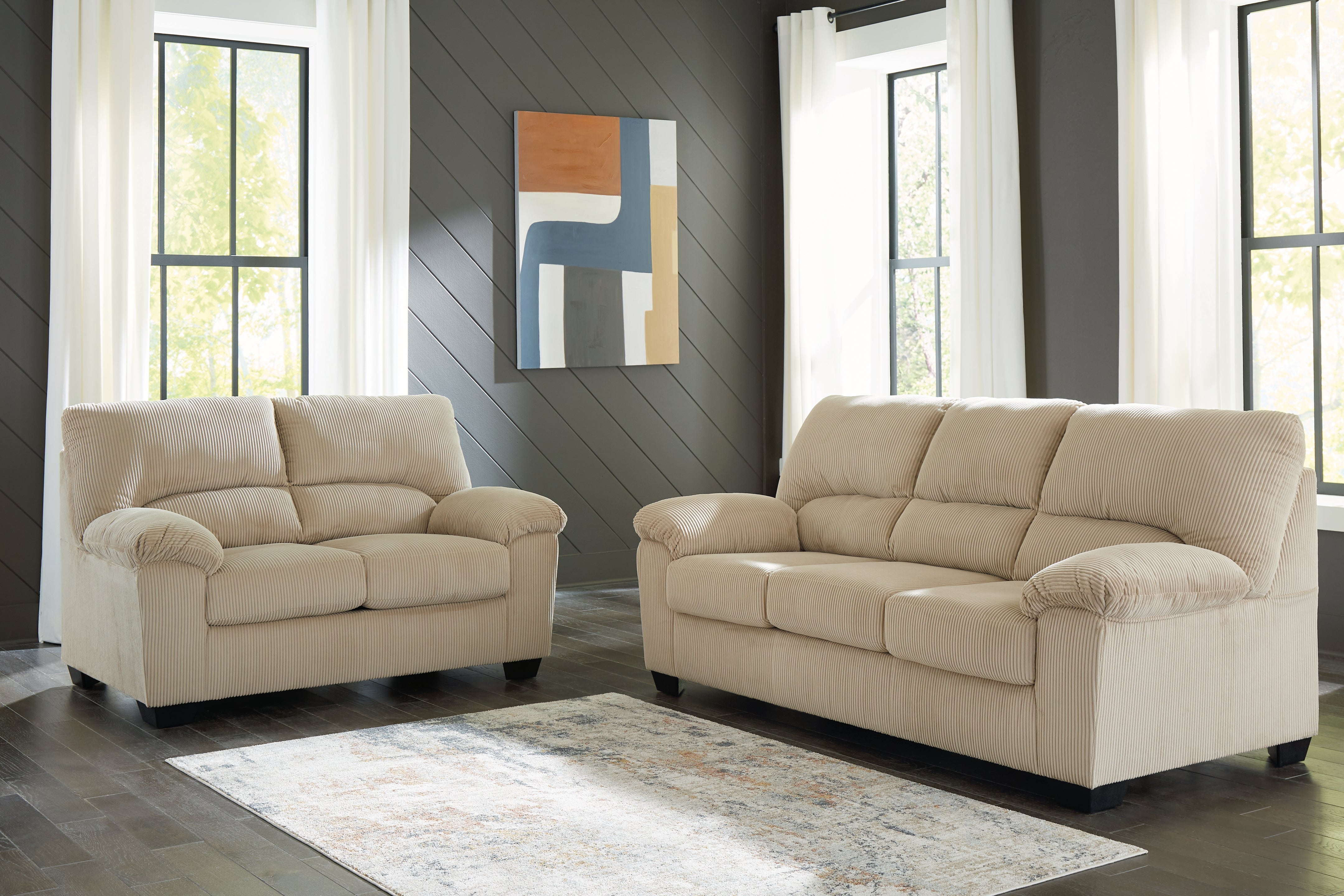 Best Furniture Outlet - Ashley Furniture - SimpleJoy Sofa and Loveseat - Sofa and Loveseat - 24203U1