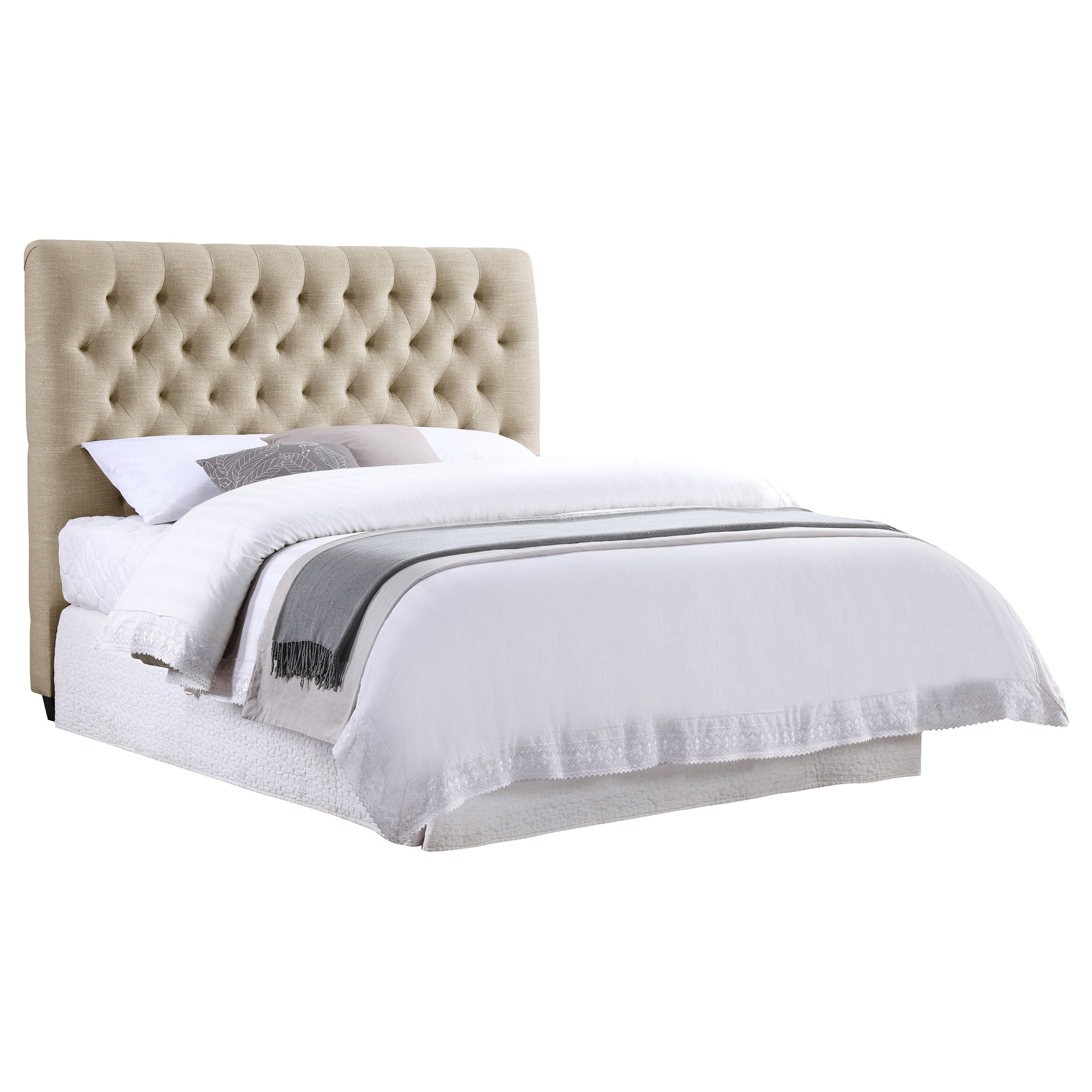 Best Furniture Outlet - Coaster - Chloe Upholstered Full Panel Headboard Oatmeal - 300007FB1