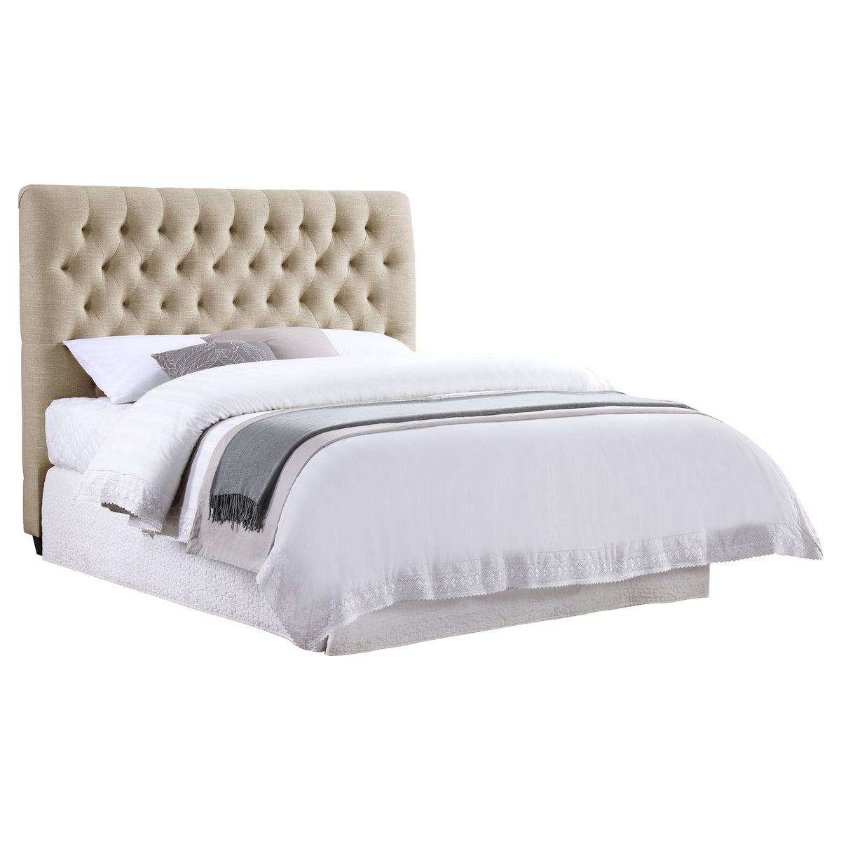 Best Furniture Outlet - Coaster - Chloe Upholstered Full Panel Headboard Oatmeal - 300007FB1