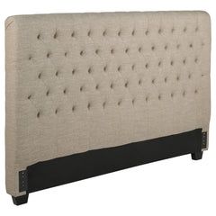 Best Furniture Outlet - Coaster - Chloe Upholstered Eastern King Panel Headboard Oatmeal - 300007KEB1