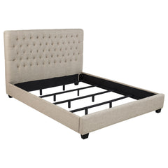 Best Furniture Outlet - Coaster - Chloe Upholstered California King Panel Bed Oatmeal - 300007KW