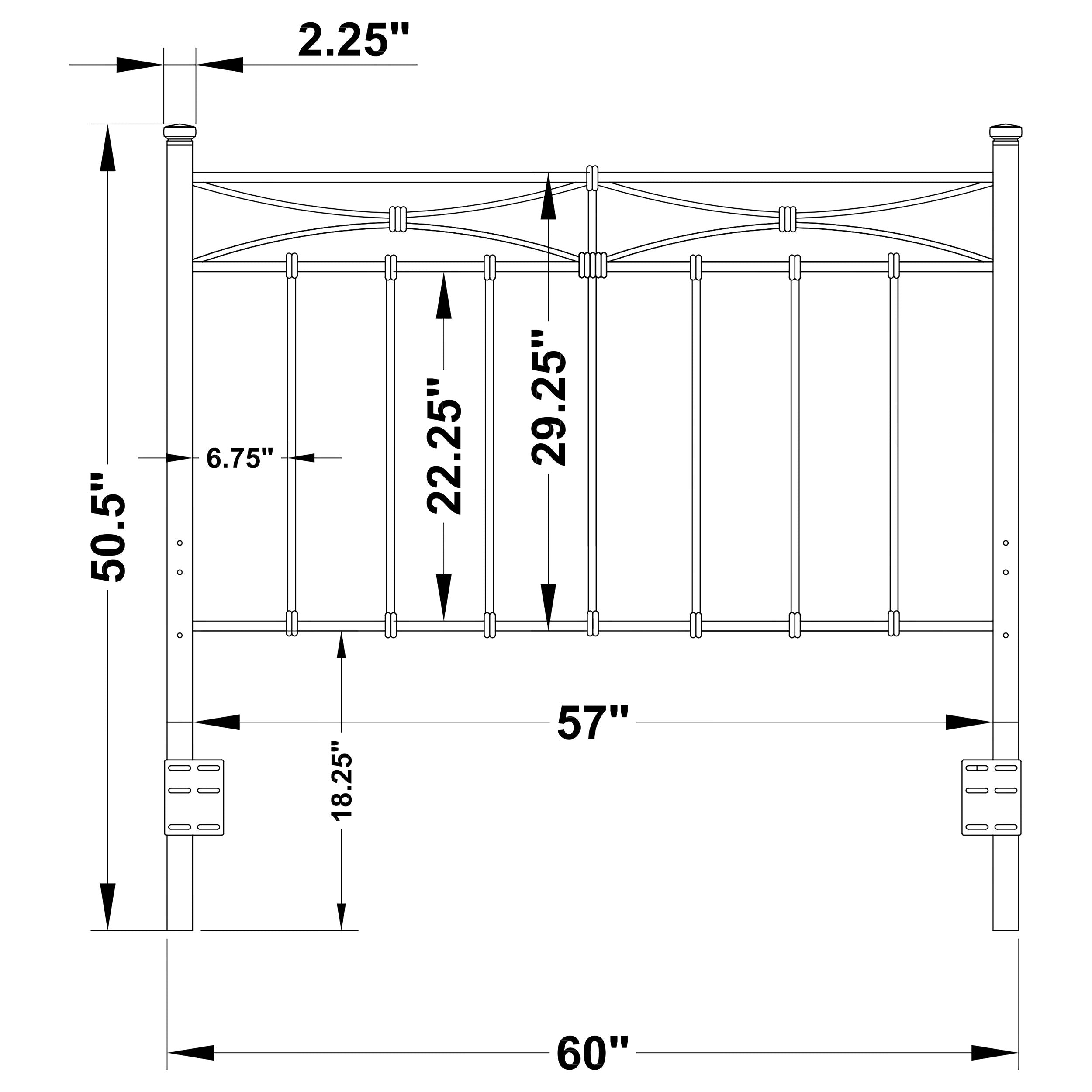 Lane Metal Queen or Full Open Frame Headboard Rustic Bronze