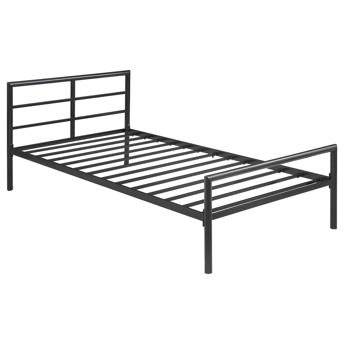 Best Furniture Outlet - Coaster - Fisher Metal Twin Open Frame Bed Gunmetal - 300279T