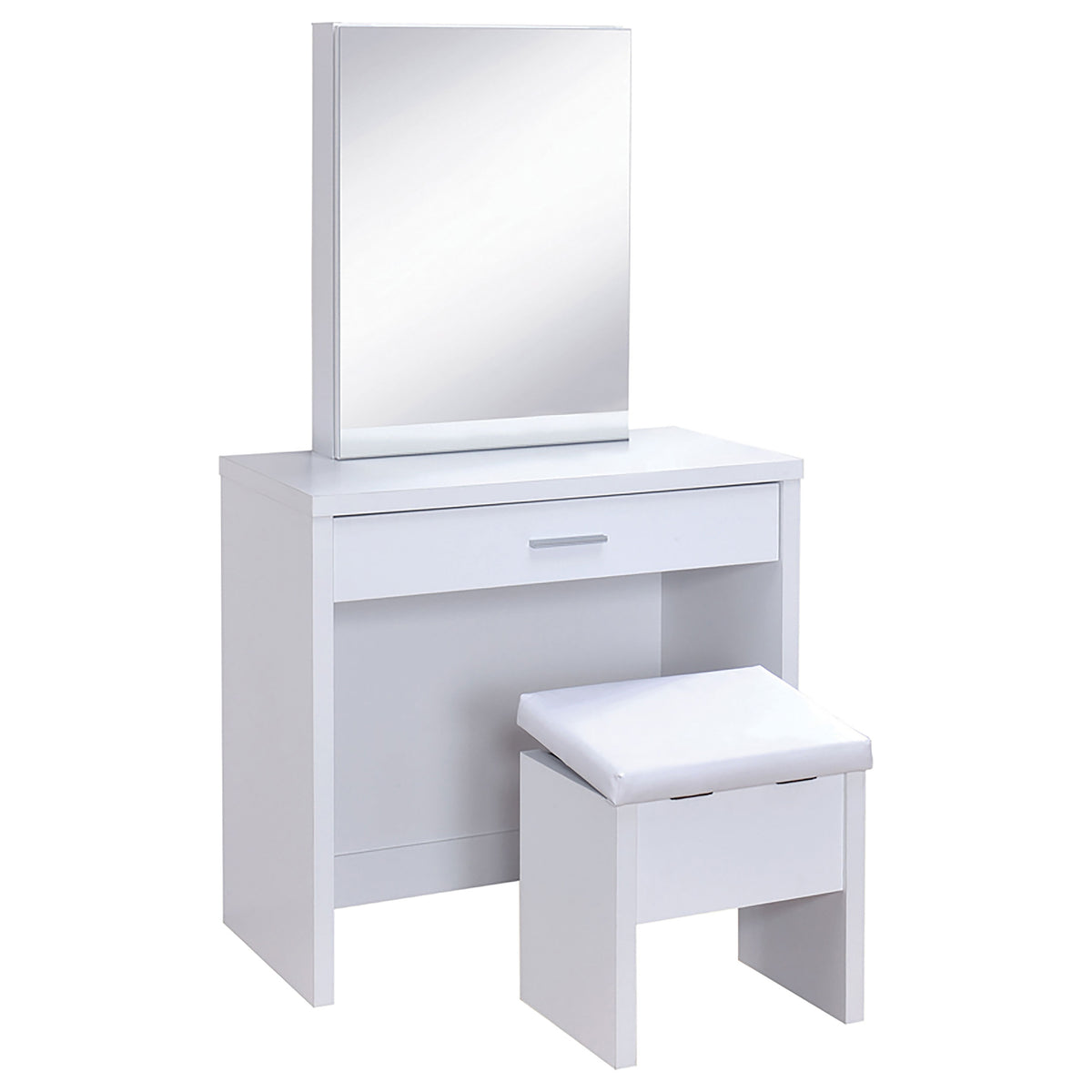 Best Furniture Outlet - Coaster - Harvey Vanity Set with Lift-Top Stool White - 300290