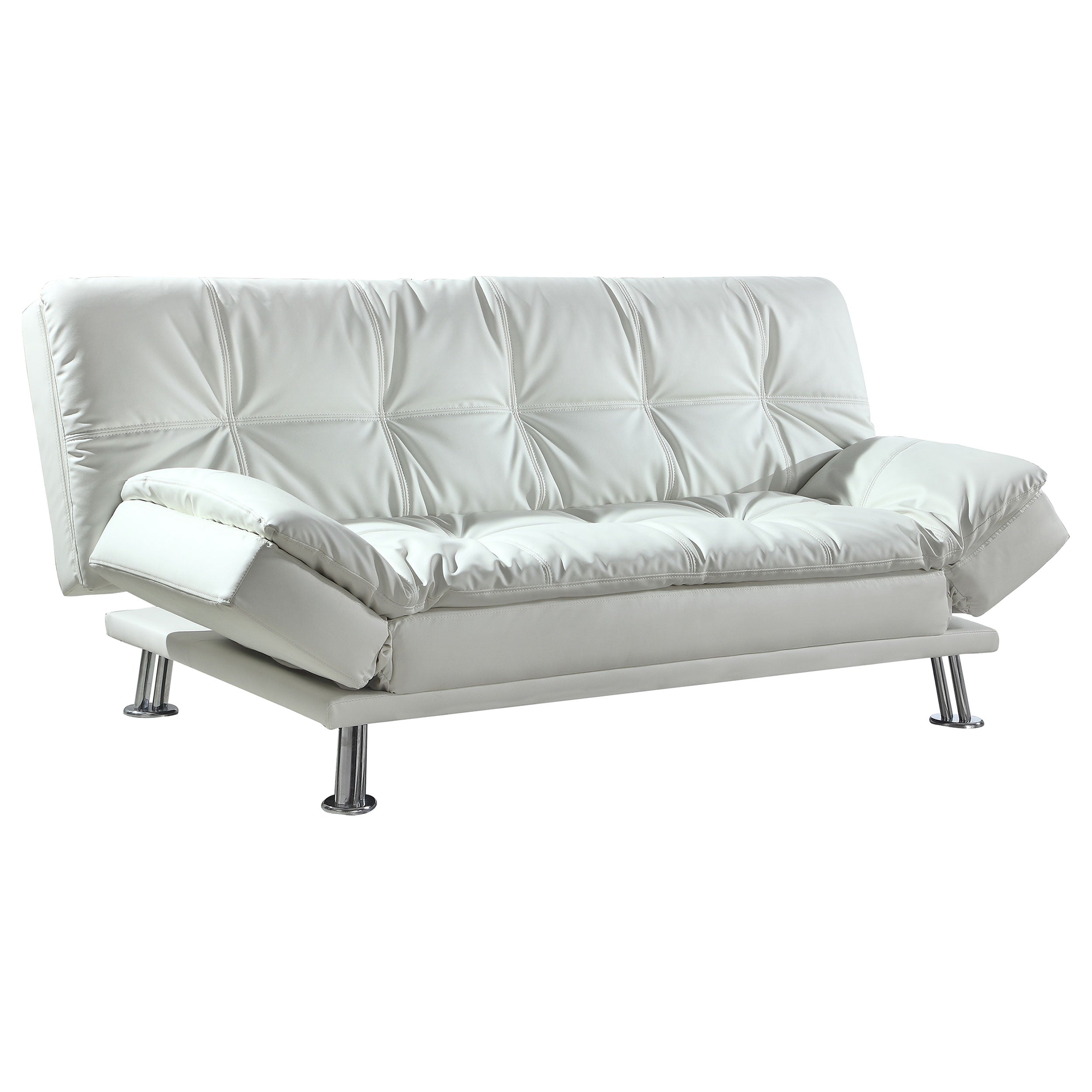 Best Furniture Outlet - Coaster - Dilleston Upholstered Tufted Convertible Sofa Bed White - 300291