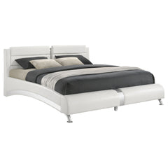 Best Furniture Outlet - Coaster - Jeremaine Upholstered California King Sleigh Bed White - 300345KW