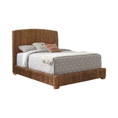 Best Furniture Outlet - Coaster - Laughton Banana Leaf Eastern King Panel Bed Amber - 300501KE