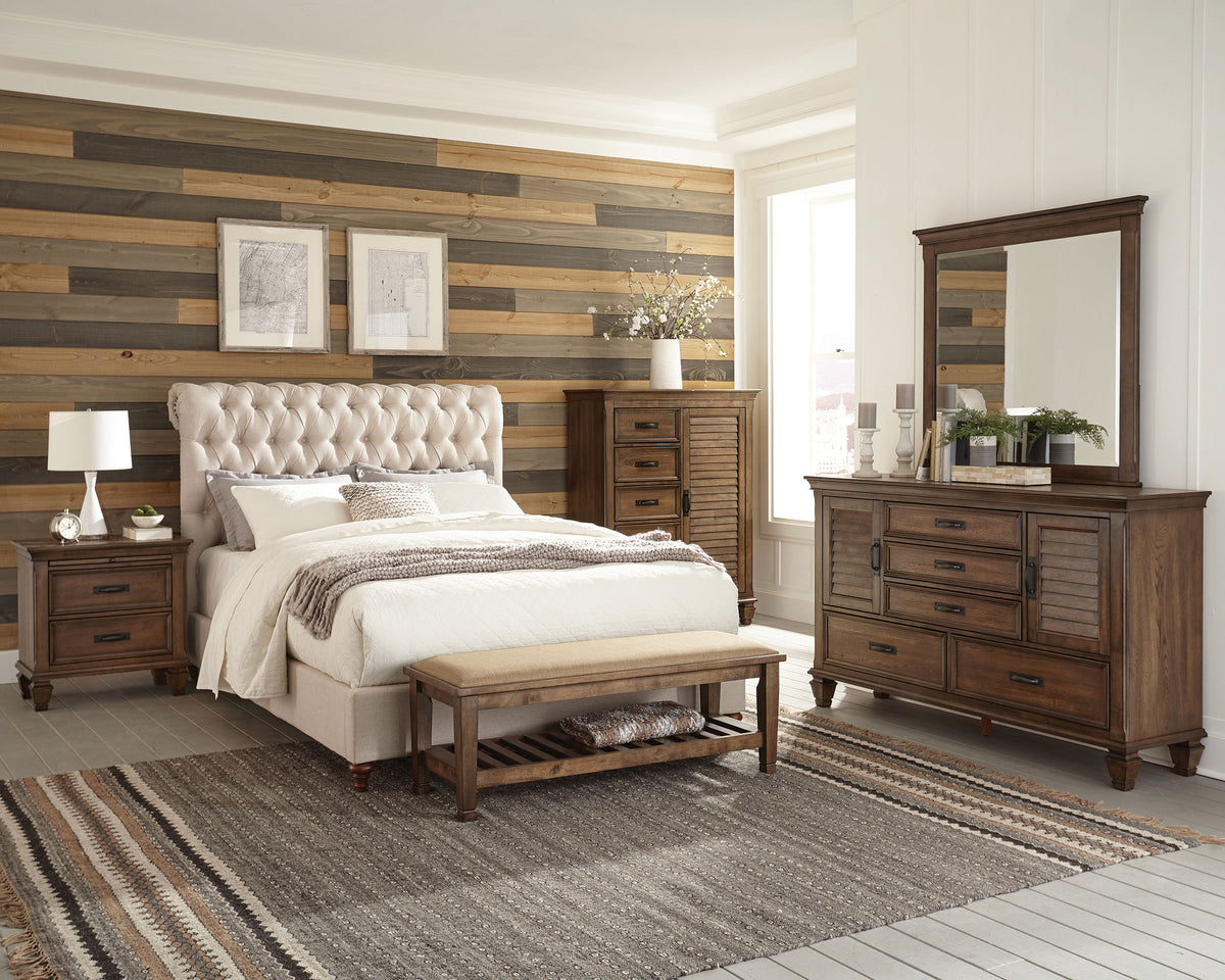 Best Furniture Outlet - Coaster - Devon 5-piece Eastern King Bedroom Set Beige and Oak - 300525KE-S5
