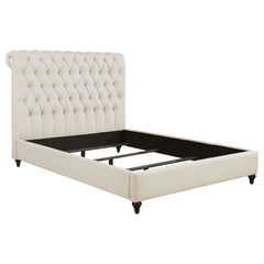 Best Furniture Outlet - Coaster - Devon 57-inch Upholstered California King Panel Bed Beige - 300525KW