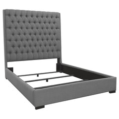 Best Furniture Outlet - Coaster - Camille Upholstered Queen Panel Bed Grey - 300621Q