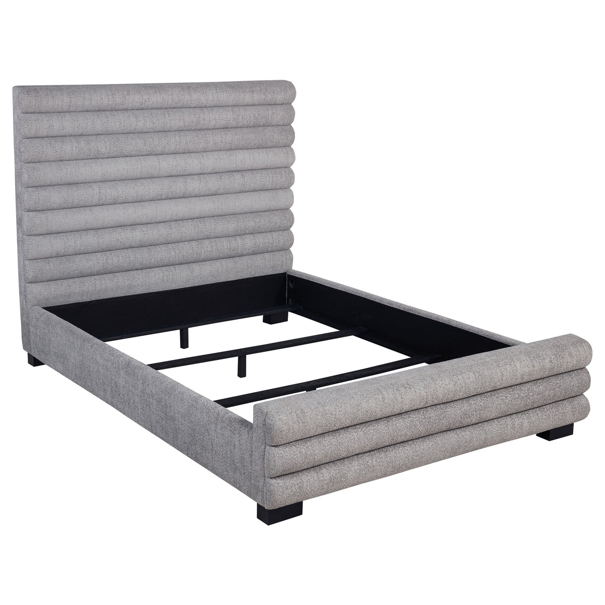 Best Furniture Outlet - Coaster - Patricia 58-inch Boucle Upholstered Queen Bed Grey - 300719Q