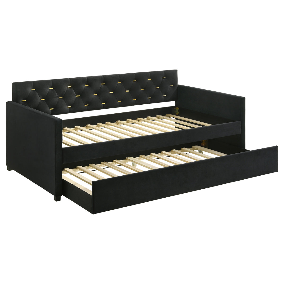 Best Furniture Outlet - Coaster - Kendall Upholstered Twin Daybed with Trundle Black - 300826