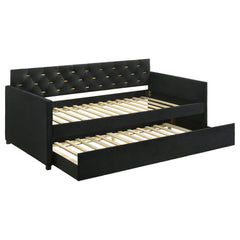Best Furniture Outlet - Coaster - Kendall Upholstered Twin Daybed with Trundle Black - 300826