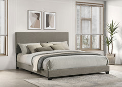 Best Furniture Outlet - Coaster - Dorian Fabric Upholstered California King Panel Bed Taupe - 300851KW