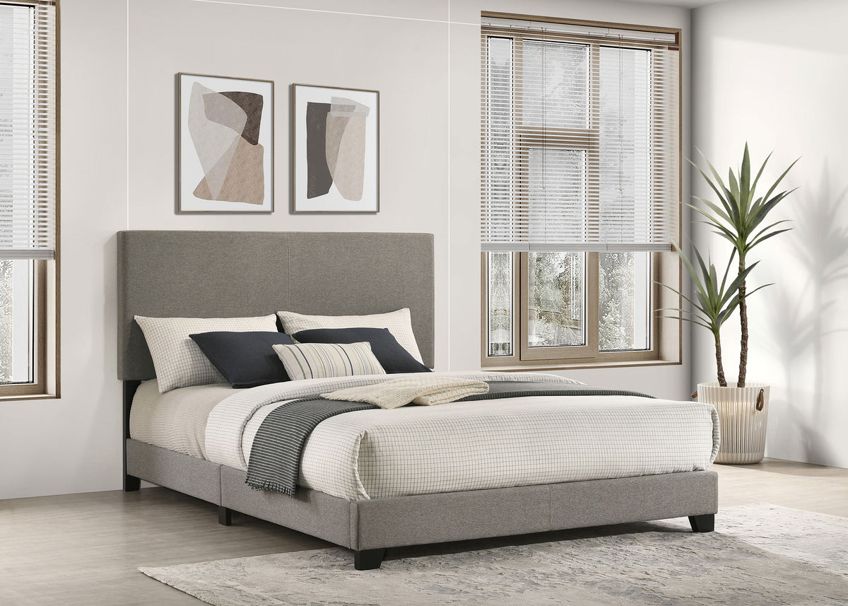Best Furniture Outlet - Coaster - Dorian Fabric Upholstered Queen Panel Bed Taupe - 300851Q