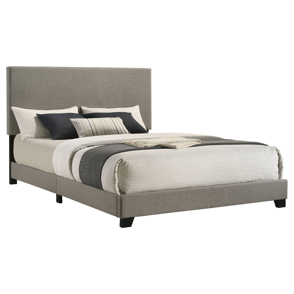 Best Furniture Outlet - Coaster - Dorian Fabric Upholstered Queen Panel Bed Taupe - 300851Q