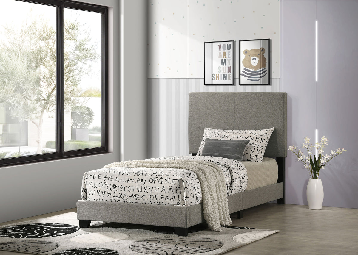Best Furniture Outlet - Coaster - Dorian Fabric Upholstered Twin Panel Bed Taupe - 300851T