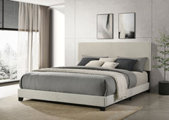 Dorian Fabric Upholstered Eastern King Panel Bed Cream