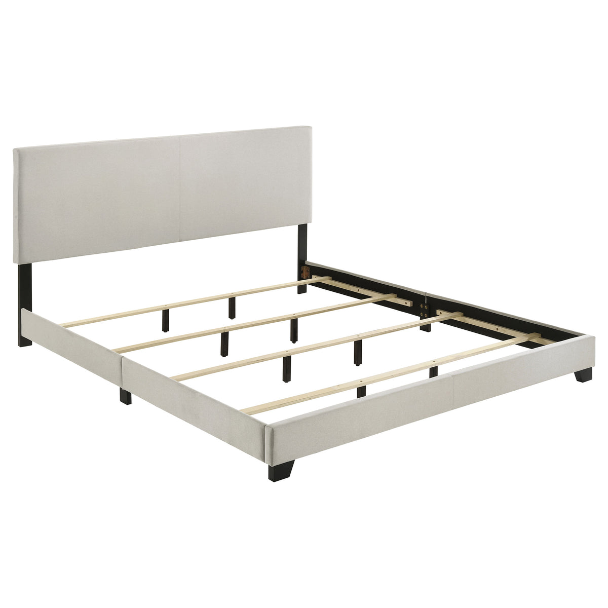 Best Furniture Outlet - Coaster - Dorian Fabric Upholstered California King Panel Bed Cream - 300852KW