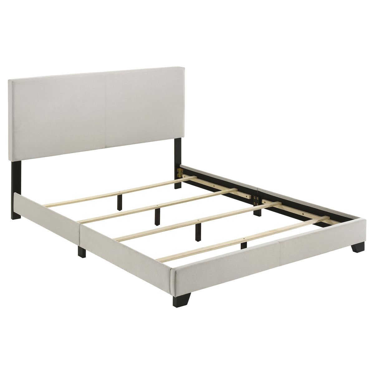 Best Furniture Outlet - Coaster - Dorian Fabric Upholstered Queen Panel Bed Cream - 300852Q