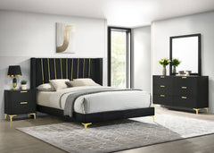 Best Furniture Outlet - Coaster - Kendall 4-piece Eastern King Bedroom Set Black - 301161KE-S4