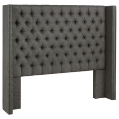 Best Furniture Outlet - Coaster - Bancroft Upholstered California King Wingback Headboard Grey - 301405KWB1