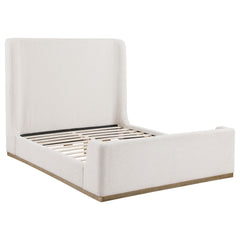 Best Furniture Outlet - Coaster - Nala Upholstered Queen Sleigh Bed Cream - 302046Q