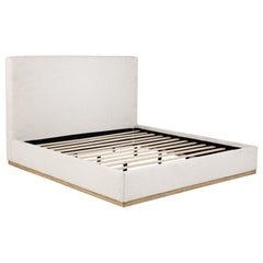Best Furniture Outlet - Coaster - Knox Upholstered EASTERN KING Panel Bed Cream - 302053KE