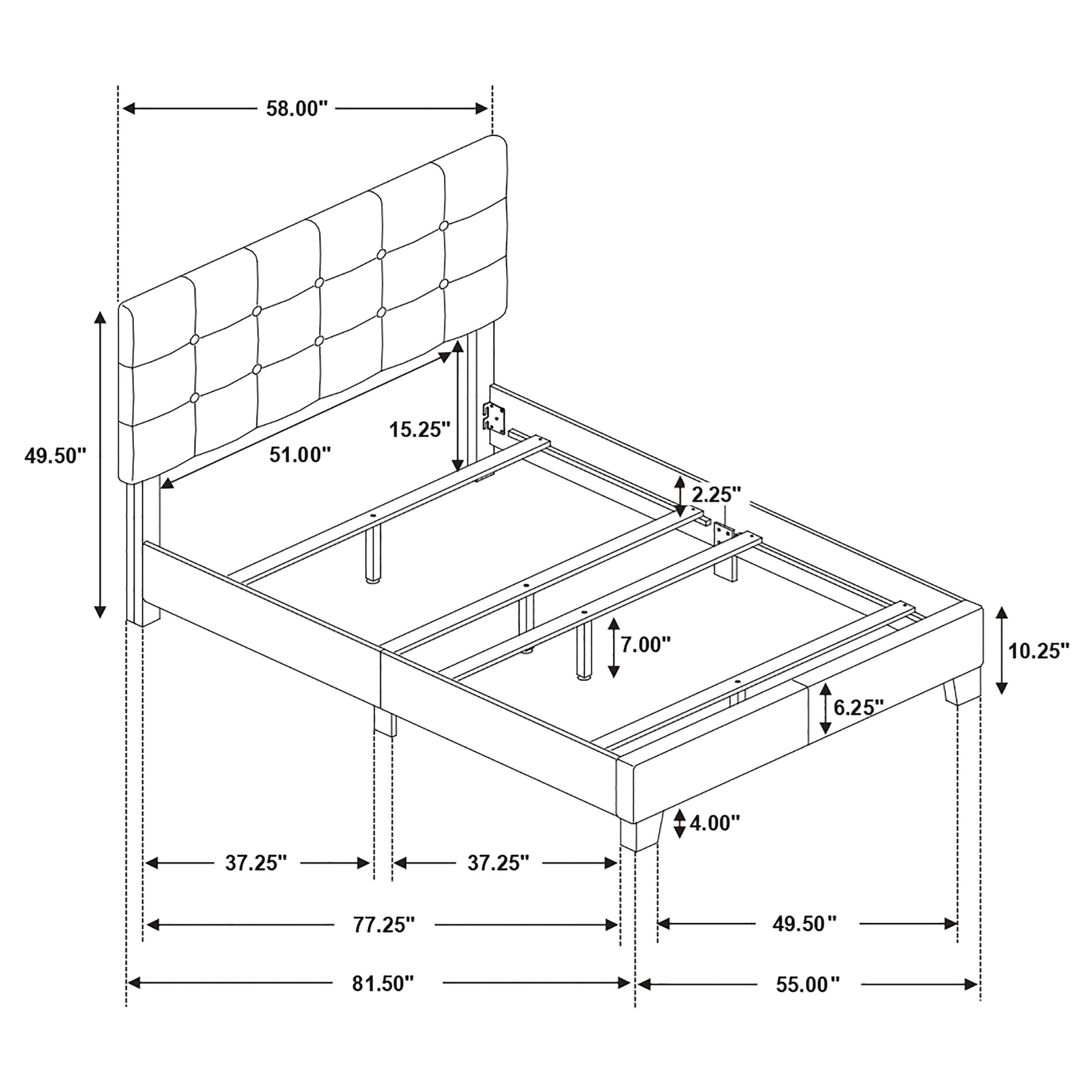Mapes Upholstered Full Panel Bed Charcoal