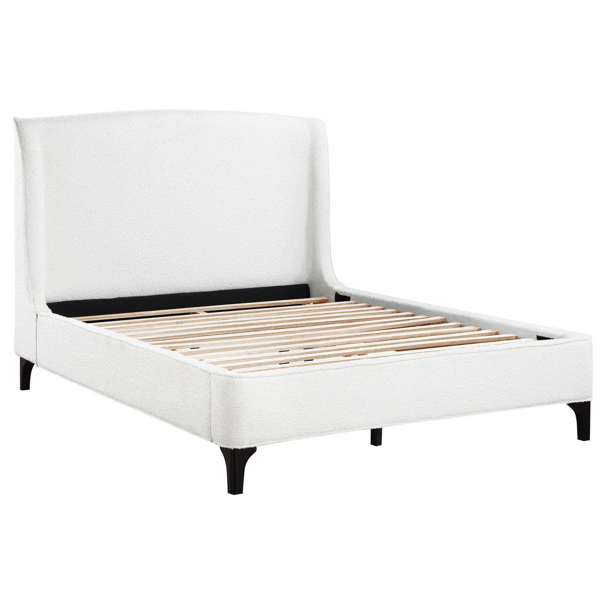 Best Furniture Outlet - Coaster - Mosby Upholstered Eastern King Wingback Bed Snow - 306020KE