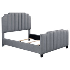 Best Furniture Outlet - Coaster - Fiona Upholstered Queen Panel Bed Light Grey - 306029Q