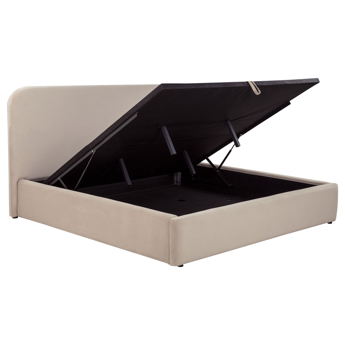 Best Furniture Outlet - Coaster - Anders Upholstered Eastern King Storage Lift Platform Bed Beige - 306037BEIKE