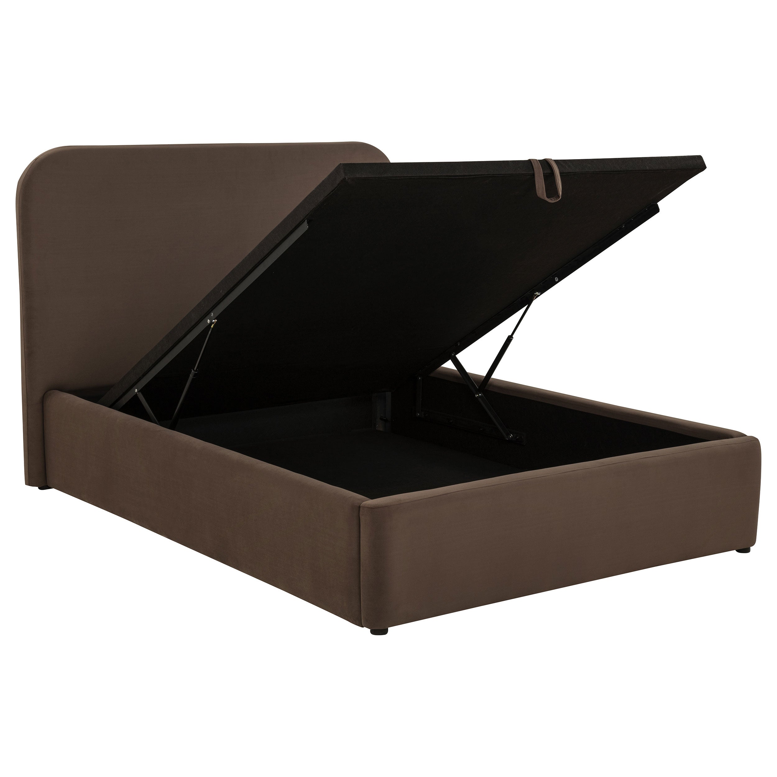 Best Furniture Outlet - Coaster - Anders Upholstered Full Storage Lift Platform Bed Chocolate - 306037CHF