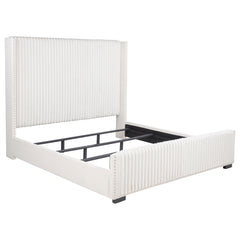 Best Furniture Outlet - Coaster - Natasha 65-inch Upholstered California King Bed Cream - 306051KW