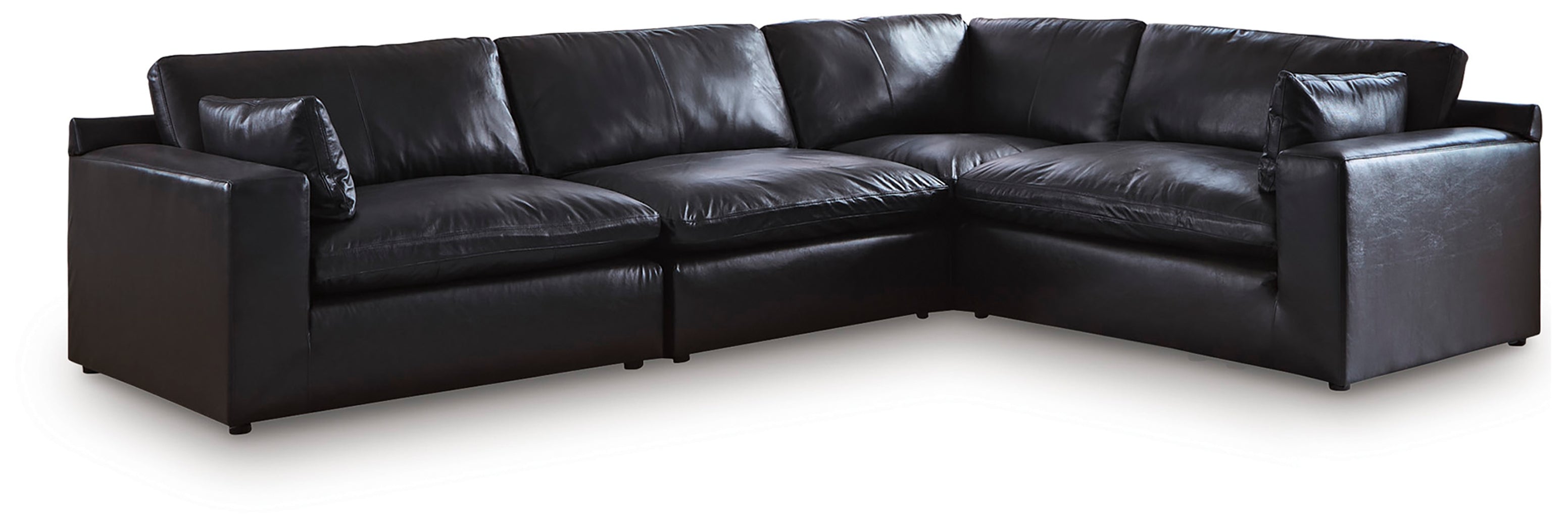 Best Furniture Outlet - Ashley Furniture - Emilia Sectional - RAF 4-Piece Sectional / Black - 30902S3