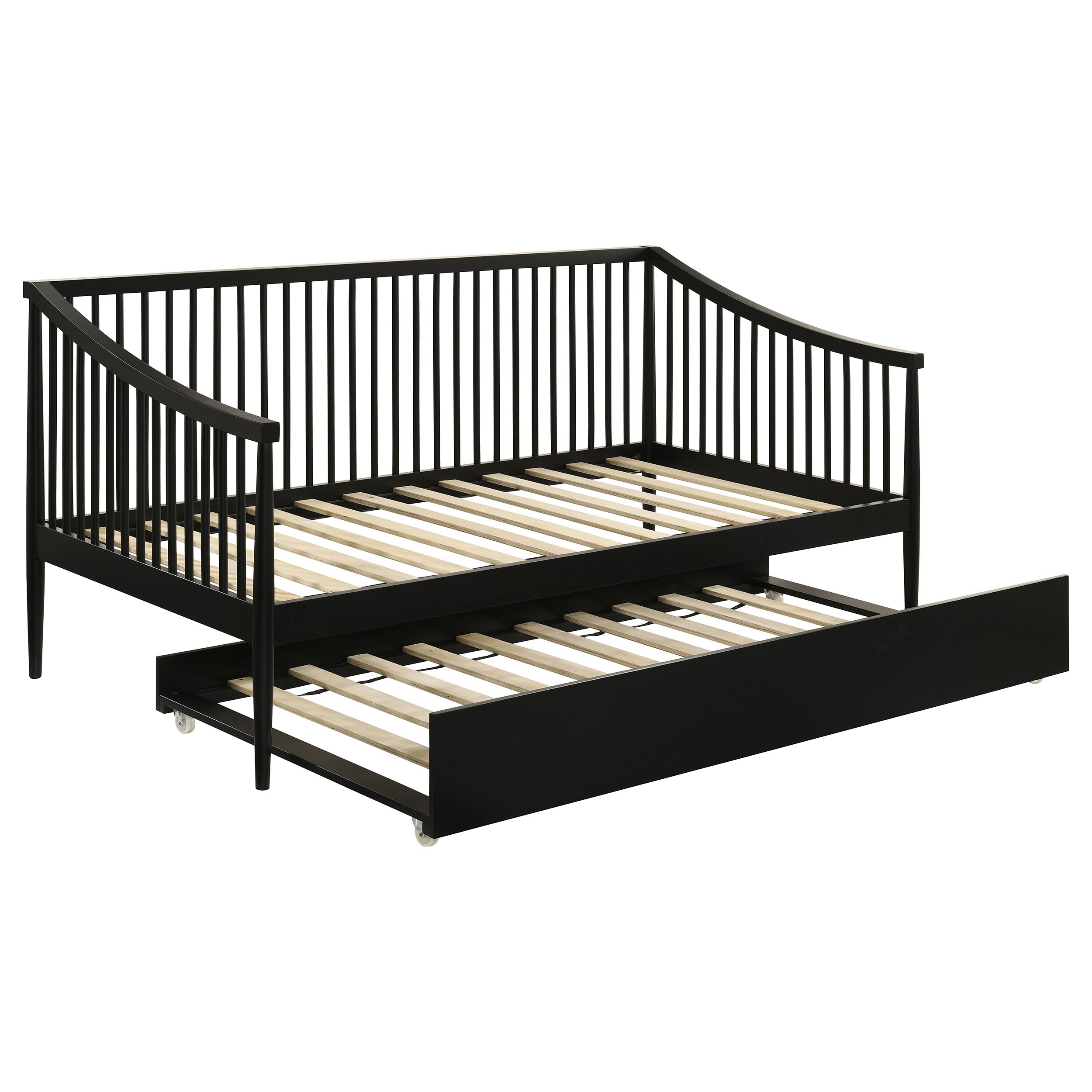 Best Furniture Outlet - Coaster - Delgado Windsor Twin Wood Daybed with Trundle Black - 310027