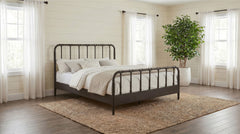 Rocco All Wood Water Pipe Open Frame Queen Bed Dark Bronze