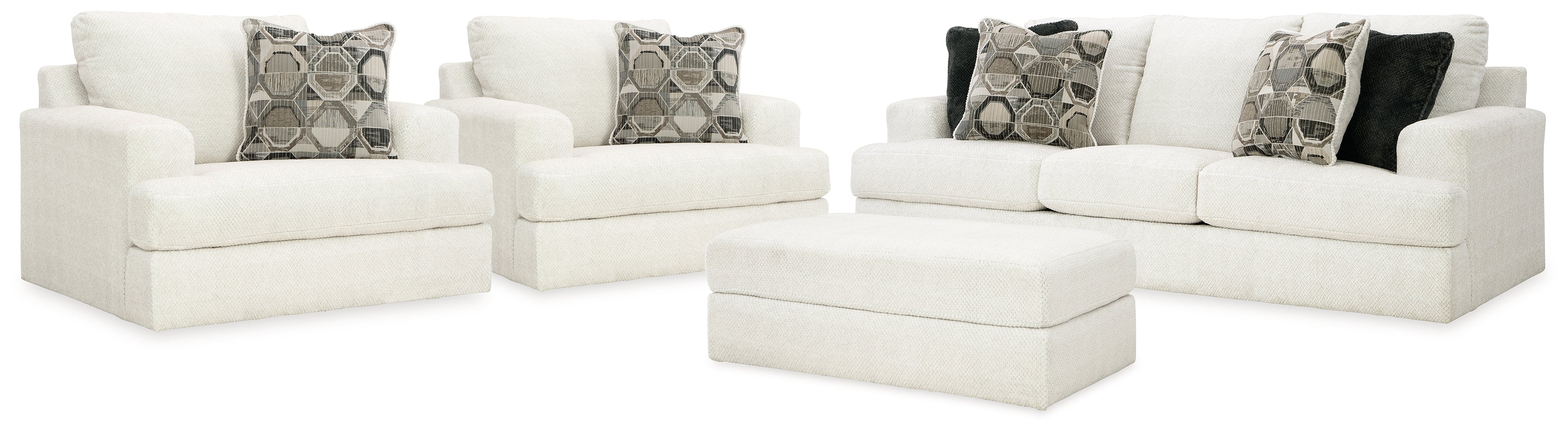 Best Furniture Outlet - Ashley Furniture - Karinne Bedroom - Sofa, 2 Chairs and Ottoman - 31403U7