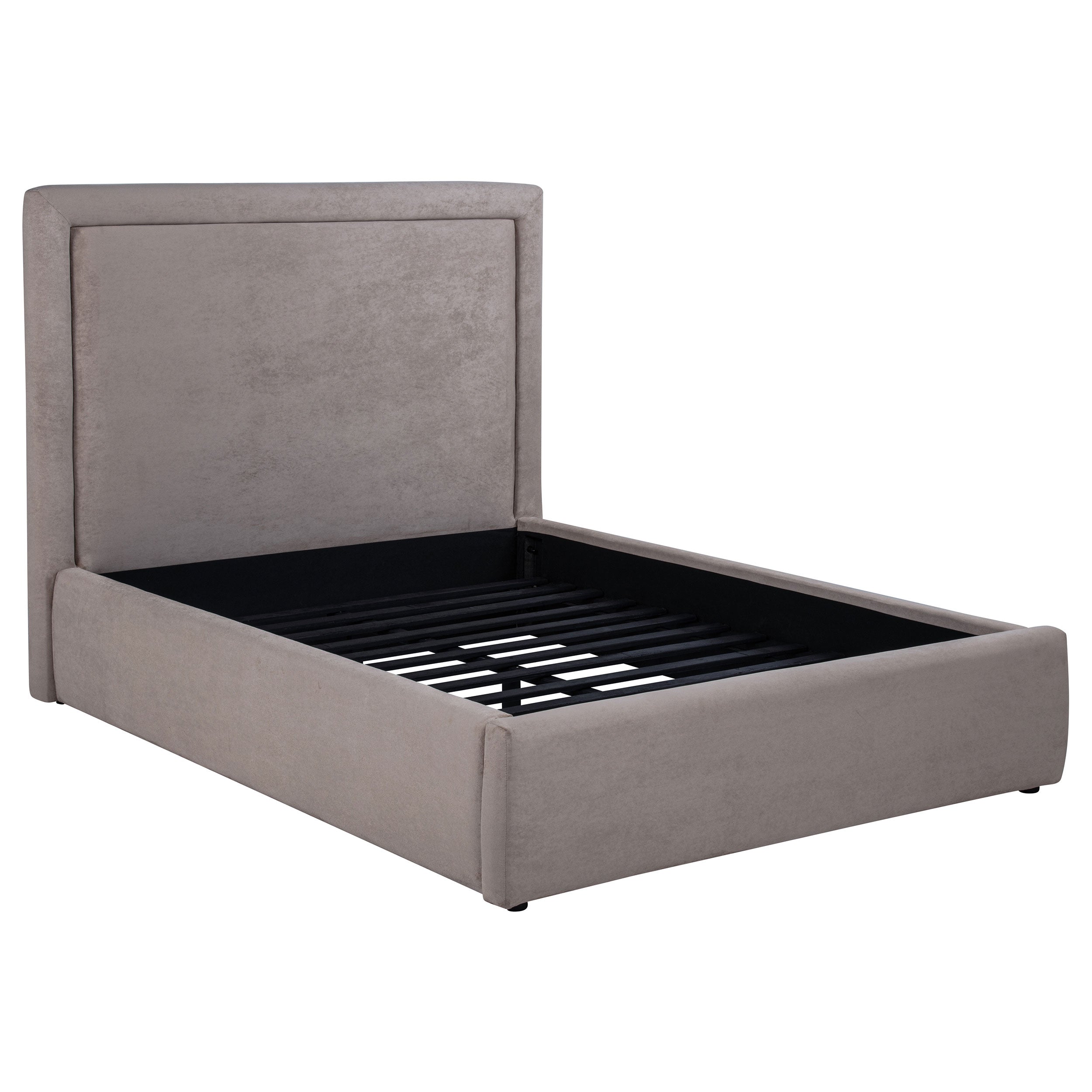 Best Furniture Outlet - Coaster - Lawson 54-inch Upholstered Full Panel Platform Bed Mushroom - 315835MF